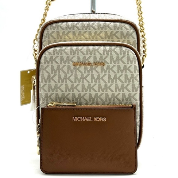 Michael Kors Handbags - Michael Kors JST Medium Logo Crossbody & Matching Coinpouch Card Case Wallet